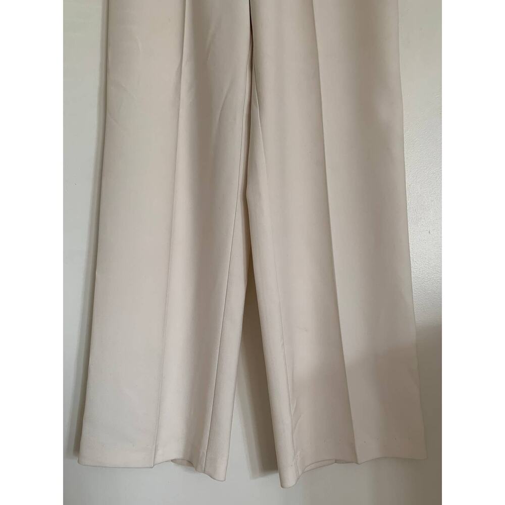 Classic Wide-Leg Cream Trousers - Picture 4 of 9
